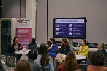 Panellists deep in discussion during an event