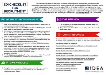 edi checklist for recruitment
